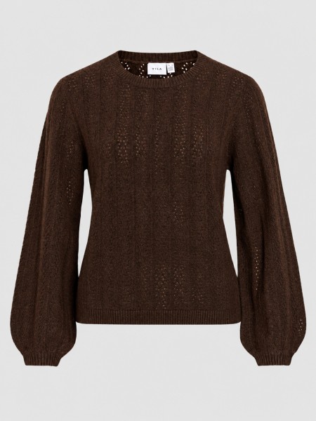 Camisola Vila Mulher Viliga Pointelle L/s O-Neck Top- Noos