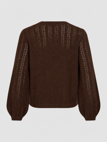 Camisola Vila Mulher Viliga Pointelle L/s O-Neck Top- Noos