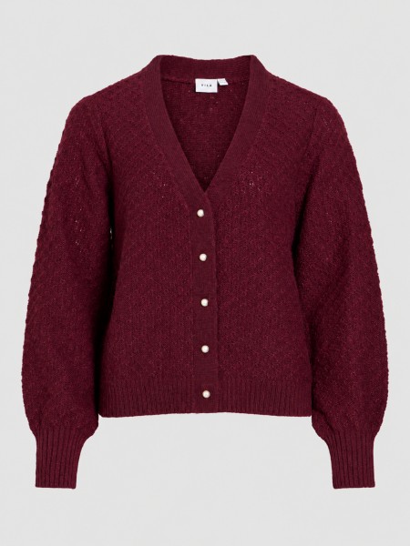 Casaco Vila Mulher Vituli V-Neck L/s Knit Cardigan/pb/rc