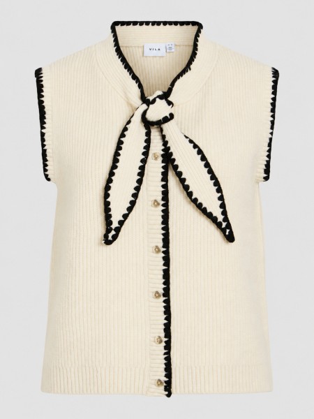 Colete Vila Mulher Viceleste S/l Tie Knit Top/rf