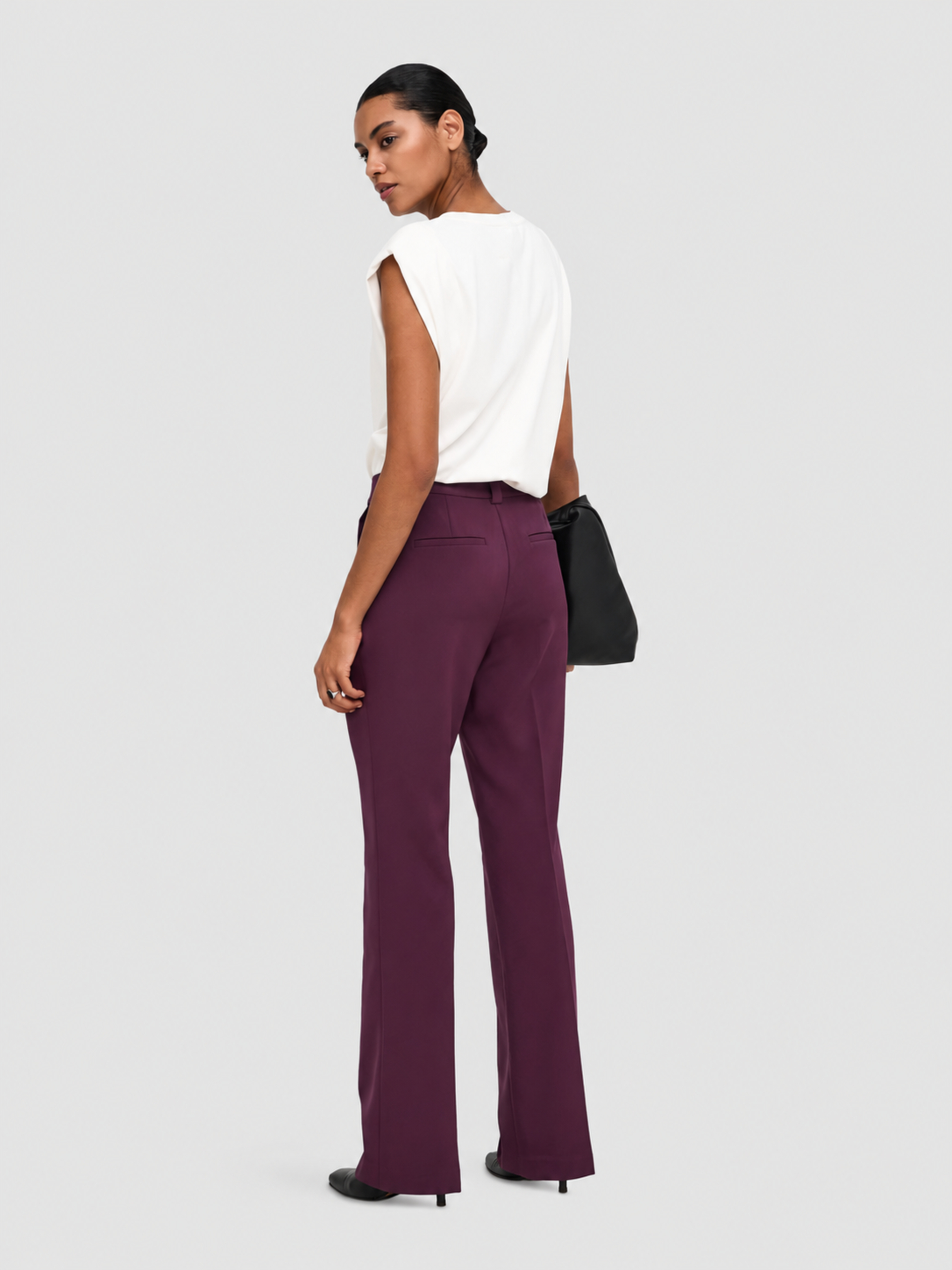 Pantalones Mujer Burdeos Only