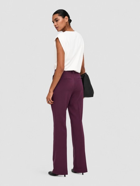 Pantalones Mujer Burdeos Only Pantalones Mujer Burdeos Only