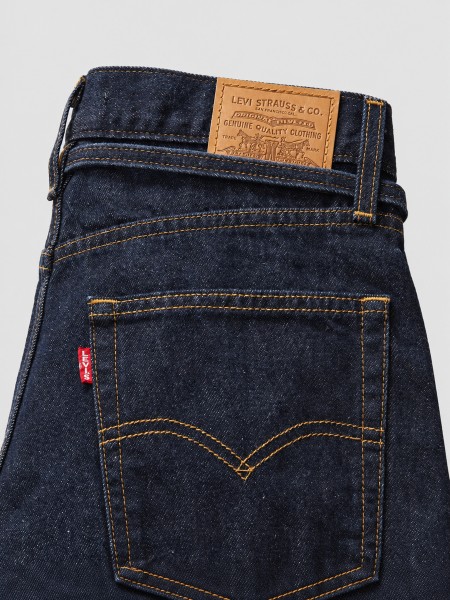 Jeans Levis  Mulher Xl Straight Dark Indigo - Flat Finish