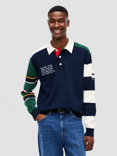 Polo Tommy Jeans Homem Tjm Reg Tommy Knitted Rugby Ext