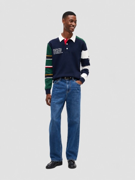 Polo Tommy Jeans Homem Tjm Reg Tommy Knitted Rugby Ext