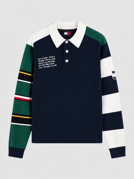 Polo Tommy Jeans Homem Tjm Reg Tommy Knitted Rugby Ext