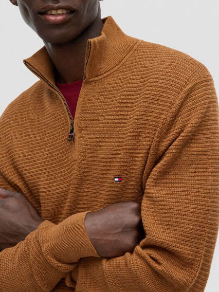 Polo Tommy Hilfiger Homem Pima Ctn Cash Structure Zip Mock