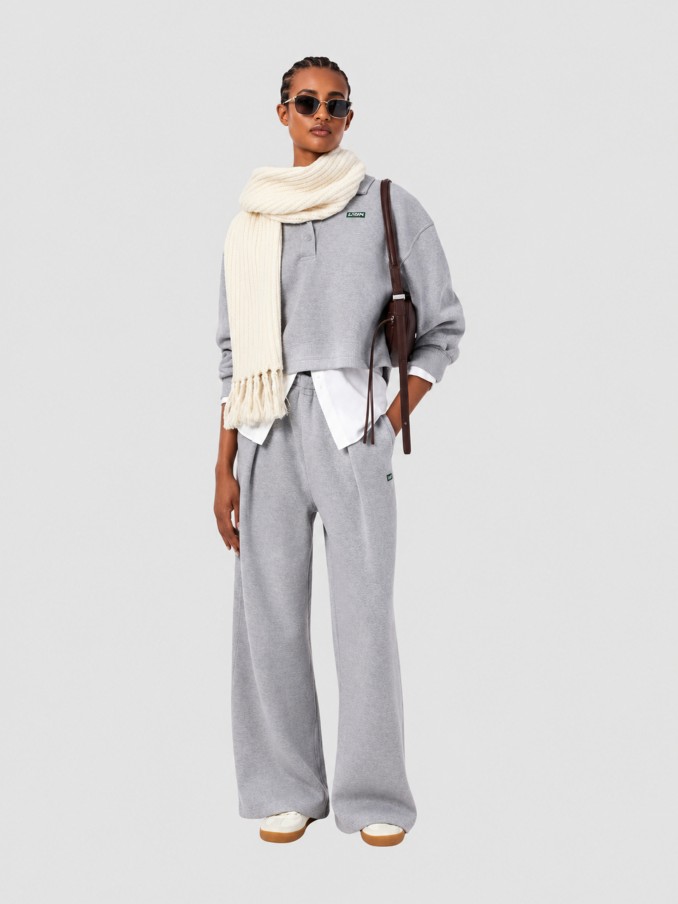 Pantalones Mujer Gris Claro Lacoste