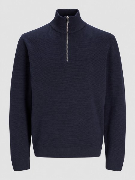 Camisola Jack & Jones Homem Jprblamilano Stitch Knit Half Zip Sn