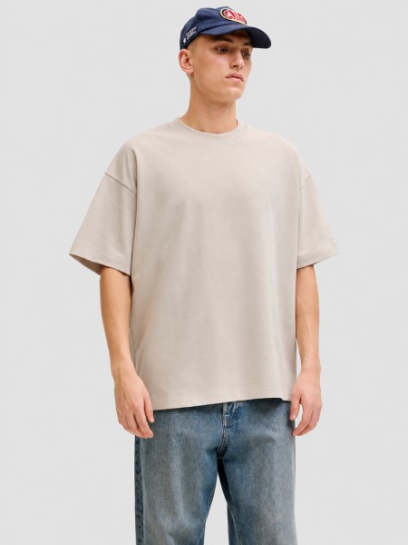 Camiseta Hombre Crema Jack & Jones Camiseta Hombre Crema Jack & Jones