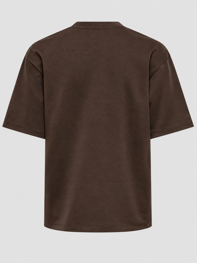 Camiseta Mujer Casta�o Oscuro Only