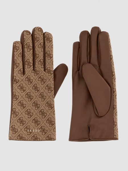 Gloves Woman Brown Guess Gloves Woman Brown Guess