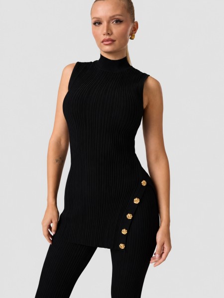 Top Guess Mulher Lima Belted Tunic Swtr