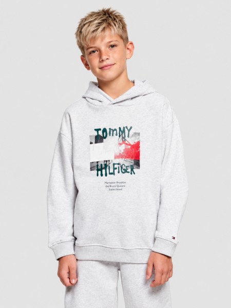 Sweatshirt Tommy Hilfiger Menino Flag Grafitti Hoodie
