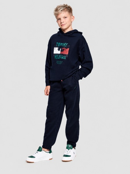 Cal�as Tommy Hilfiger Menino Flag Graffiti Sweatpant