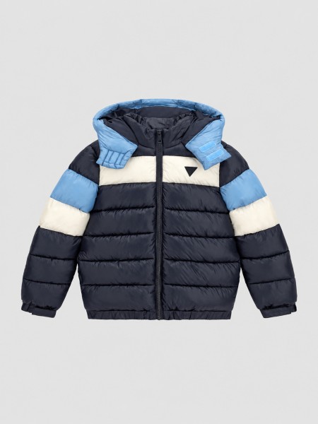Kispo Guess Menino Hooded Ls Puffer W/zip