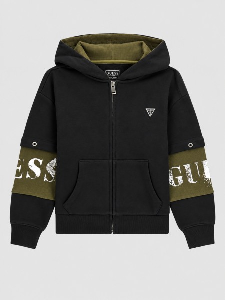 Casaco Guess Menino Oversize Ls Hooded Active Top