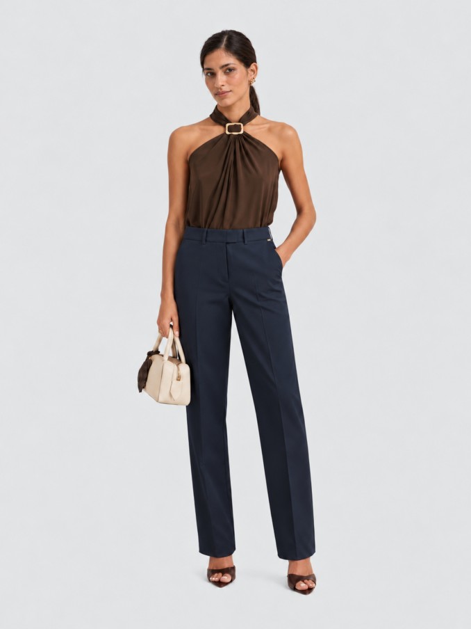 Pants Woman Navy Blue Lion Of Porches
