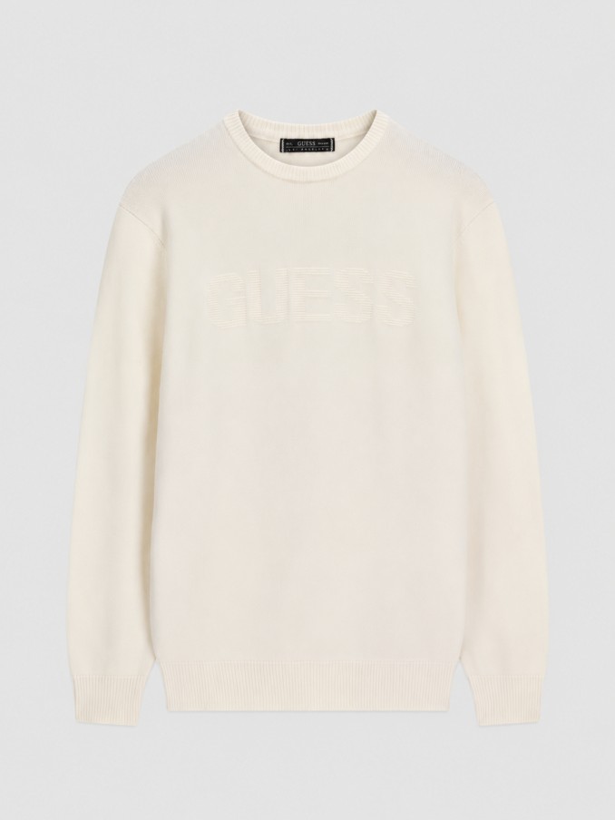 Sueter Hombre Crema Guess