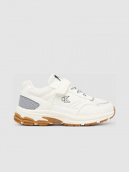 Sapatilha Calvin Klein Unisexo Low Cut Lace-Up/velcro Sneaker Off
