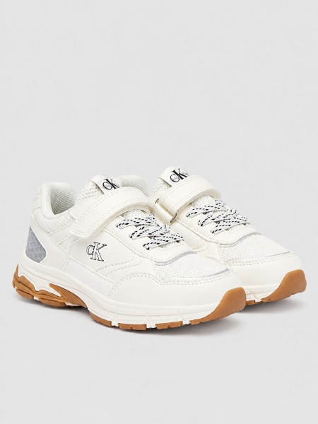Sapatilha Calvin Klein Unisexo Low Cut Lace-Up/velcro Sneaker Off