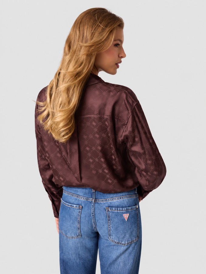 Camisa Mujer Marrón Guess