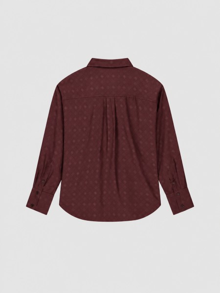 Camisa Guess Mulher Ls Carolyn Logo Shirt