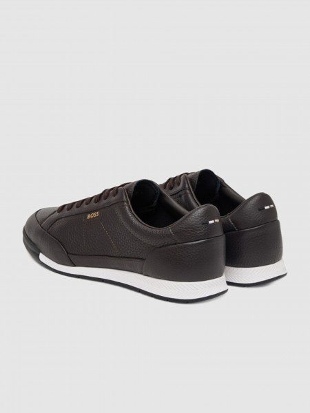 Sapatilha Boss Homem Leather Cow (10283653)