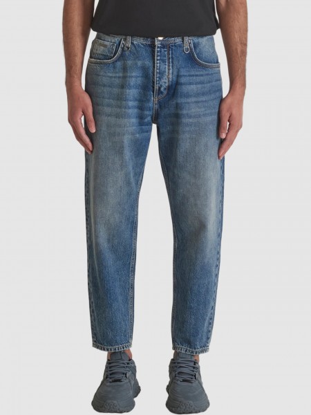 Jeans Antony Morato Homem  Doris Baggy Ankle Lenght Fit In Rigid Blue Denim