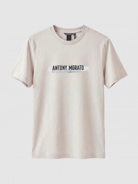 T-Shirt Antony Morato Homem  Regular  Fit In Jersey Cotton Fabric With  Print On Front