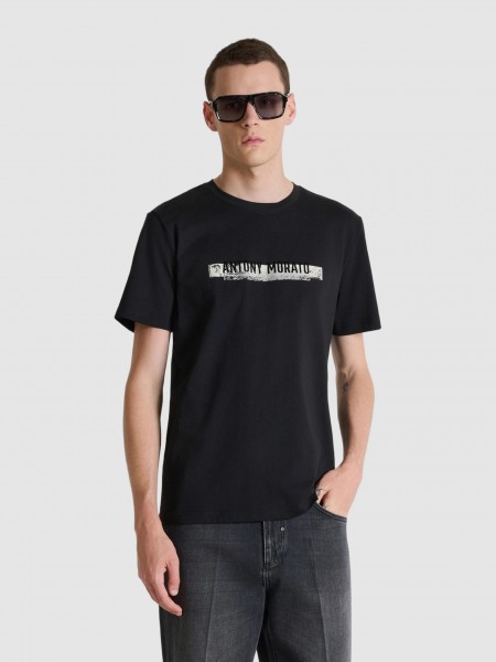 T-Shirt Antony Morato Homem  Regular  Fit In Jersey Cotton Fabric With  Print On Front