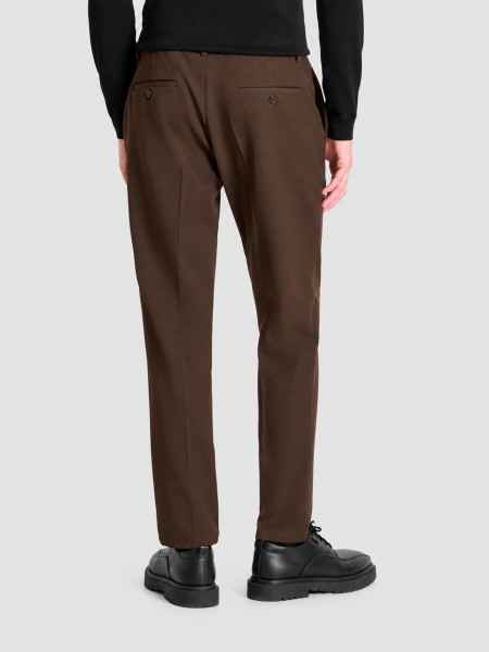 Cal�as Antony Morato Homem Trousers Chris Regular  Fit In Crinkle Viscose Blend Fabric