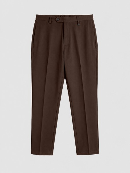 Cal�as Antony Morato Homem Trousers Chris Regular  Fit In Crinkle Viscose Blend Fabric