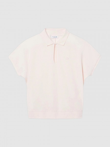 Polo Lacoste Mulher Relaxed Fit Rickrack Trim Fluid Piqu� Polo