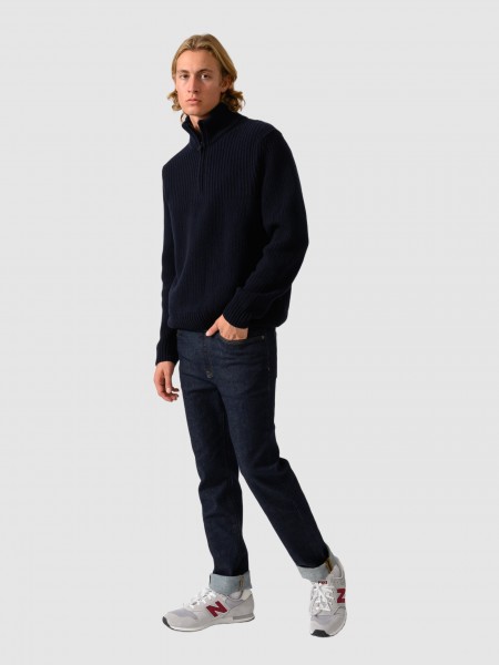 Pullover Man Navy Blue Boss