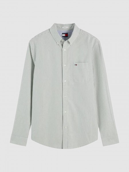 Camisa Tommy Jeans Homem Tjm Reg Stripe Oxford Shirt Ext