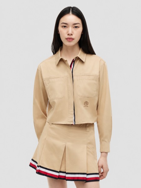 Camisa Mujer Beige Tommy Jeans Camisa Mujer Beige Tommy Jeans