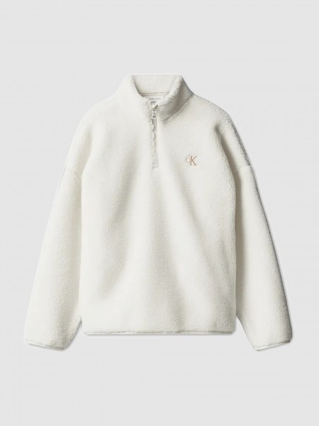 Pullover Girl White Calvin Klein Pullover Girl White Calvin Klein