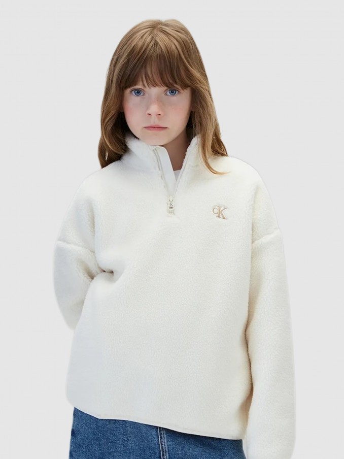 Pullover Girl White Calvin Klein