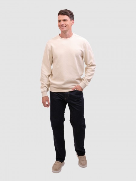 Sweatshirt Hombre Crema Guess