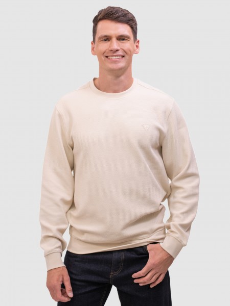 Sweatshirt Hombre Crema Guess