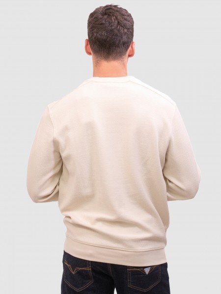 Sweatshirt Hombre Crema Guess