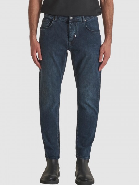Jeans Antony Morato Homem Argon Slim Ankle Lenght Fit In Iconic Blue Black Denim