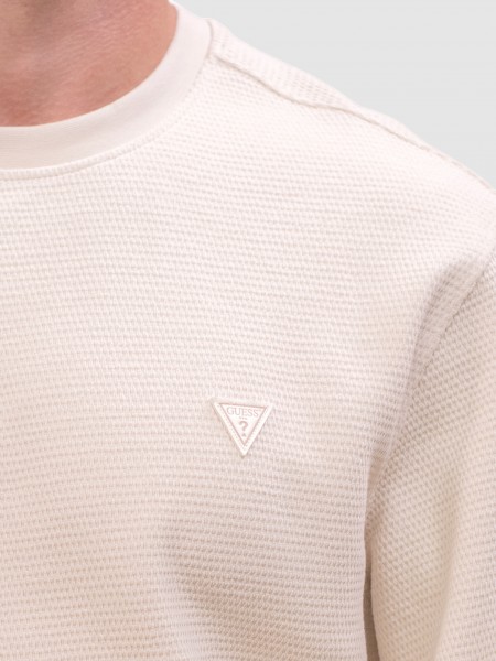 Sweatshirt Hombre Crema Guess