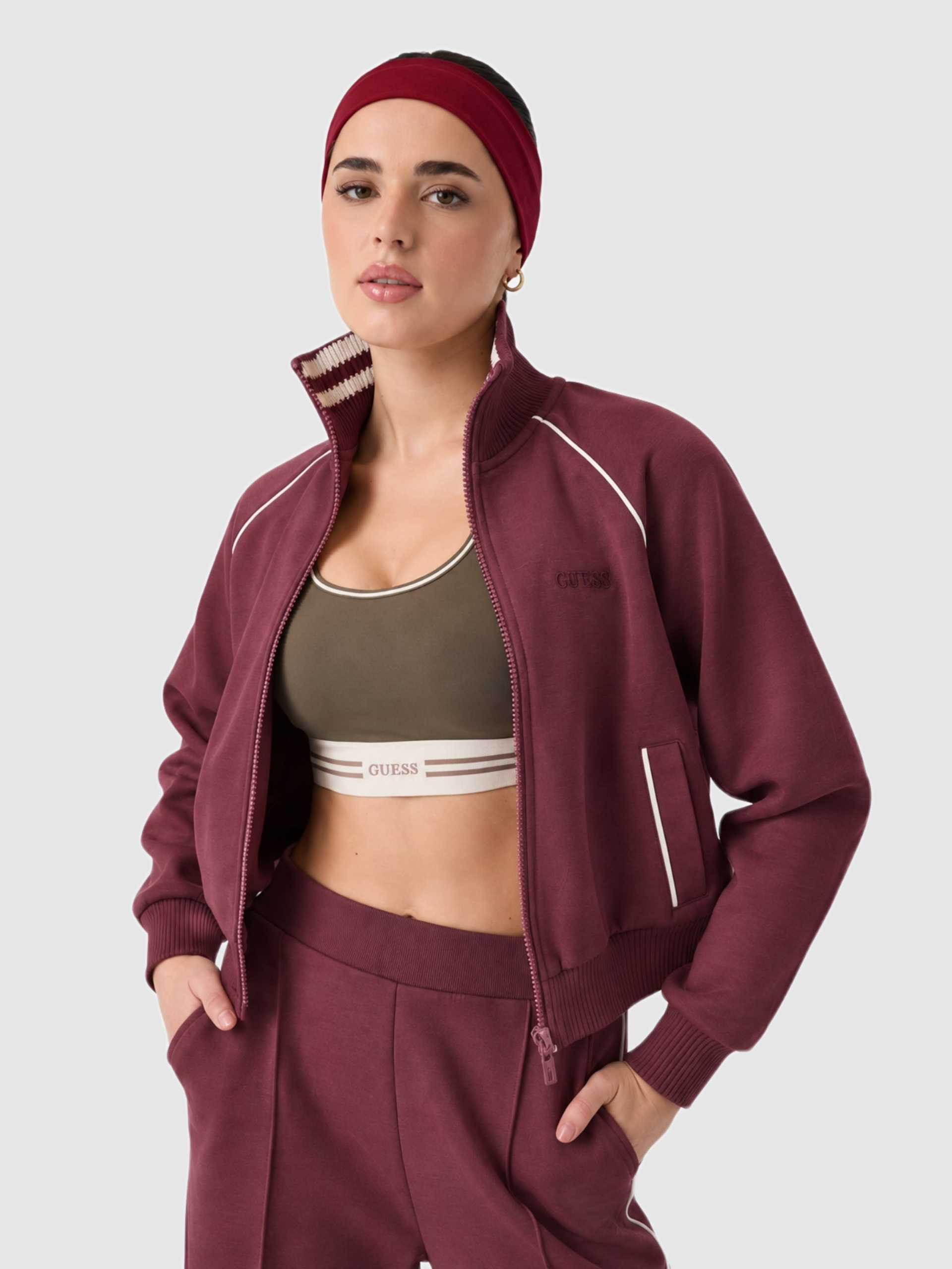 Chaqueta Mujer Burdeos Guess Underwear
