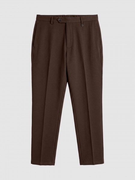 Cal�as Antony Morato Homem Trousers Chris Regular  Fit In Crinkle Viscose Blend Fabric