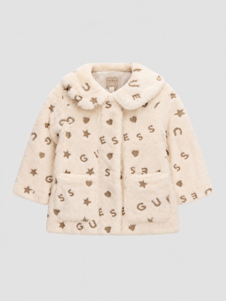 Casaco Guess Menina Faux Fur Ls Jacket W/zip
