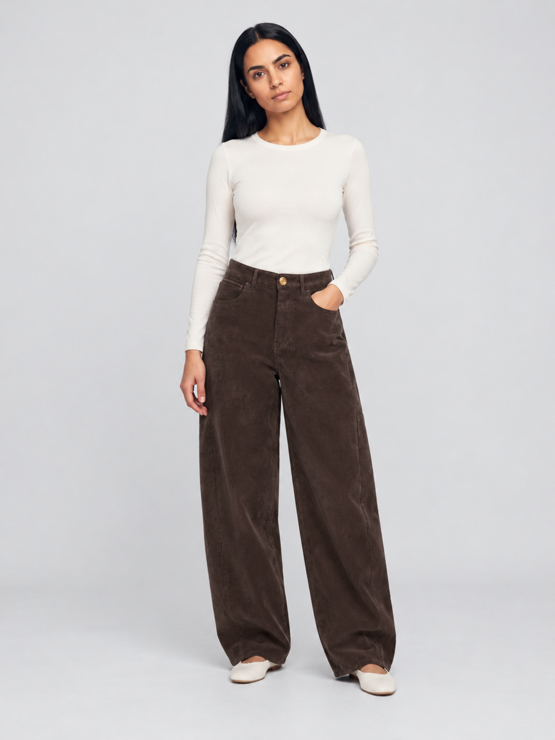 Pants Woman Dark Brown Vero Moda