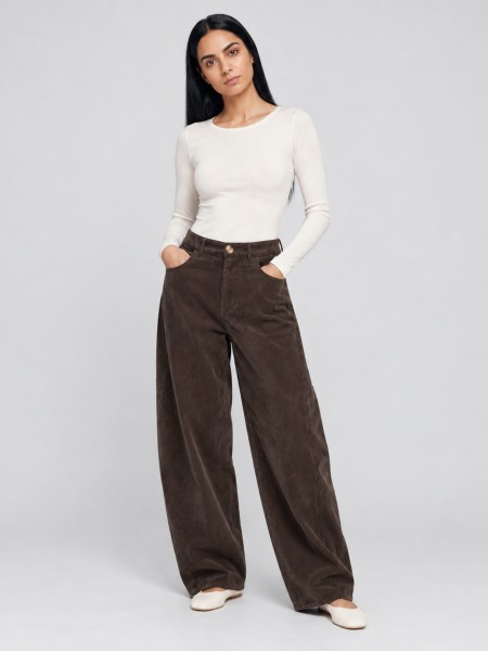 Pants Woman Dark Brown Vero Moda Pants Woman Dark Brown Vero Moda