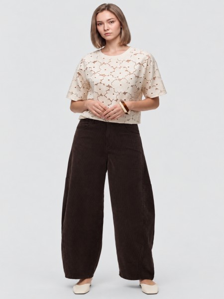 Pants Woman Dark Brown Vero Moda Pants Woman Dark Brown Vero Moda